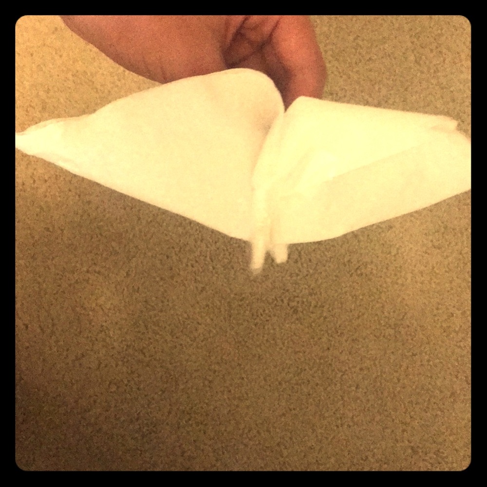 Genuine origami Kleenex bird